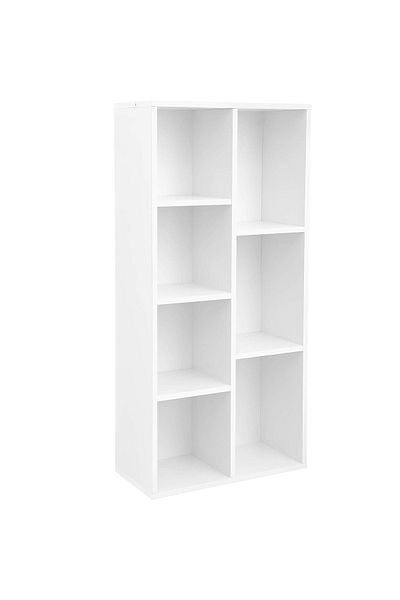 VASAGLE Bookcase with 7 open compartments, MDF, 50x24x106cm, white