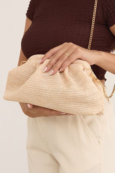Fulla Moda Scholarship Straw Hand and Arm Bag with Strap
