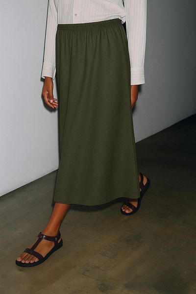 HAKKE Linen look bell skirt