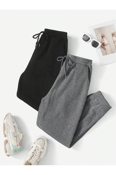 Gollinger 2 Pack Women's Elastic Leg Sweatpants - Jogger Sweatpants