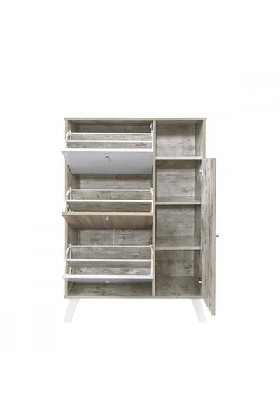 BAITY Gray + White Shoe Cabinet Rack