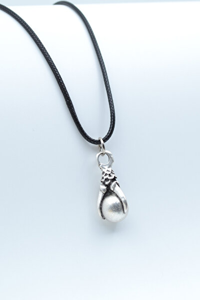 ıdr Gotik Ejderha Pençesi Gümüş Kaplama Deri İp Kolye