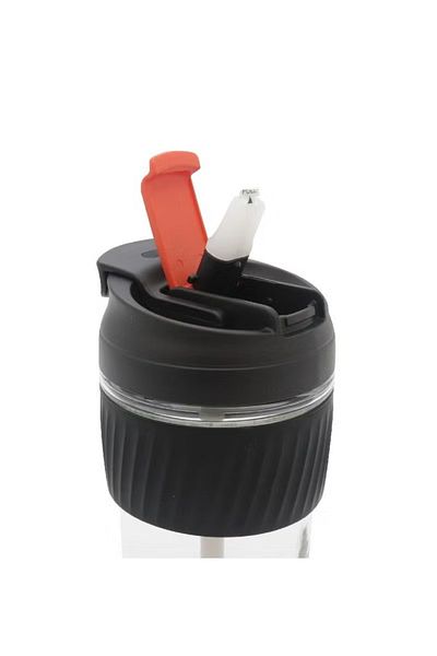 Atrium Mug Bottle Glass with Lid Cover and Holder – Hot/Cold, 540 ml