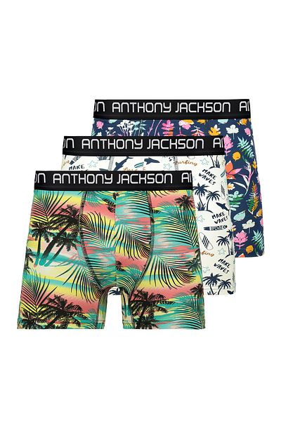 ANTHONY JACKSON Lycra 5-Piece-3-Piece Box Patterned Premium Men's Boxer Palm Horizon