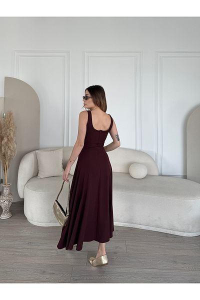 ForOus Square Necklace Midi Strap Pinterest Zipper Dress