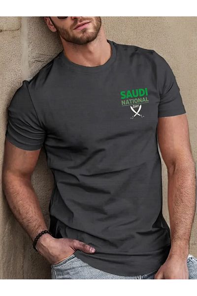 ACTIVE MODA -Printed Saudi Arabia - Saudi Arabia Cotton Oversize Men's Tshirt Large Size
