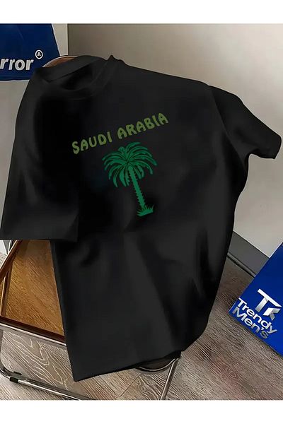 ACTIVE MODA -Printed Saudi Arabia - Saudi Arabia Cotton Oversize Men's Tshirt Large Size