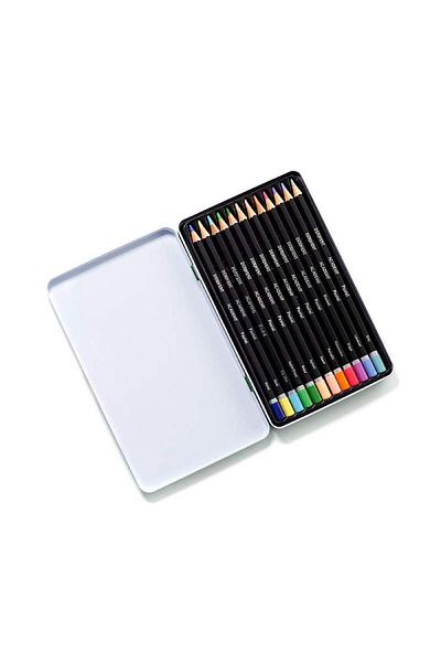 Derwent Set of 12 colored pencils in metal box Pastel