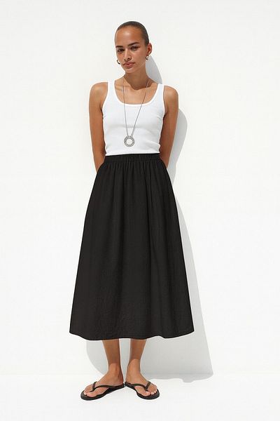 HAKKE Linen look bell skirt