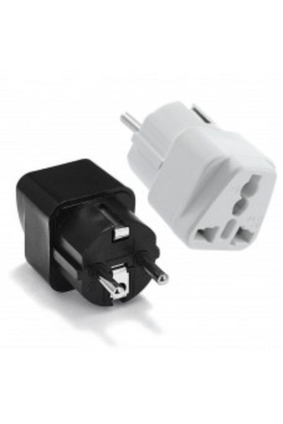 Active UK/US to EU Plug Adapter 16A, Grey
