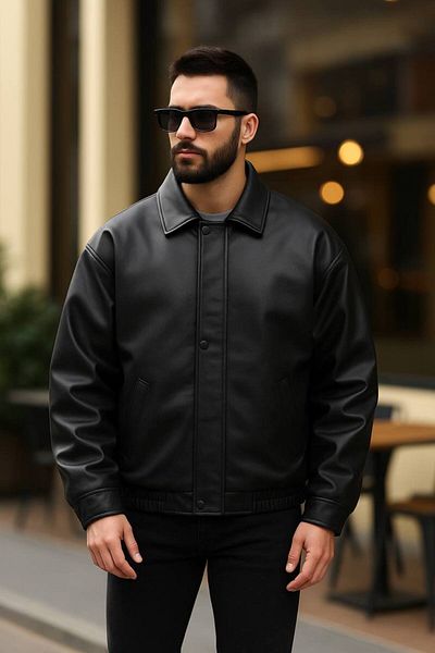 JESS PLUS NEW SEASON MEN'S OVERIZED LEATHER JACKET