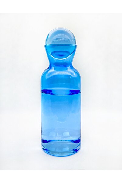 ÖzcamKristal Mavi Renkli Kapaklı Silindir Sürahi 700 ml – Ev ve Ofis İçecek S...