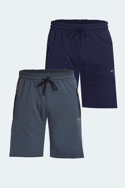Slazenger Over Set of 2 Men's Shorts Navy Blue - Dark Gray