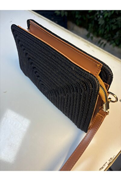 MaVaux Soho Straw Look Leather Blend Portfolio Cluıtch Bag