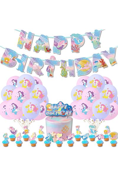 Hilloly birthday set, latex/paper, multicolor, 41 pieces