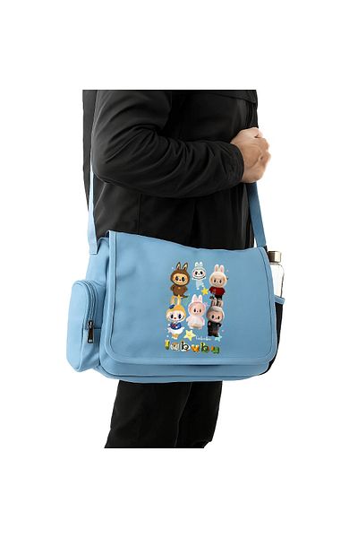 Toum Labubu Figure Printed Unisex Messenger Bag