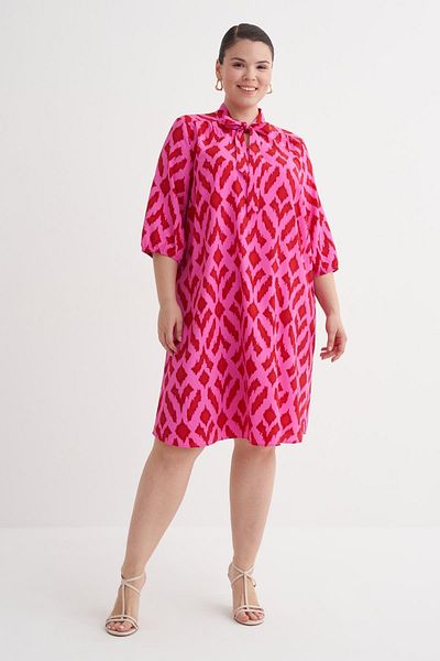 MYLİNE Patterned Scarf Collar Dress