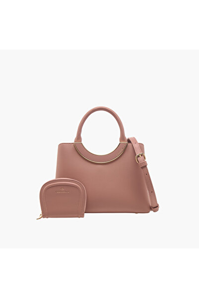 Chrisbella Textured Tote Bag and Wallet Set