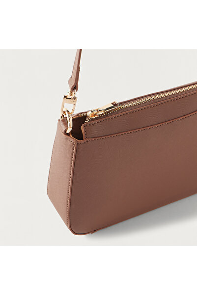 SASHA Solid Crossbody Bag with Detachable Strap and Zip Closure
