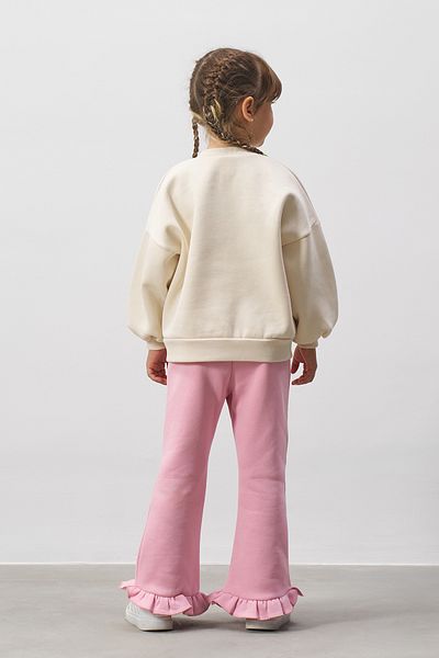 Minipodyum Girls' Bottom Top Set with Bow Printed Spanish Leggings