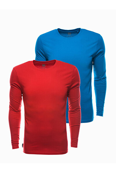 OMBRE Herren Langarmshirt Uni - Mix 2er Pack Z43 XL