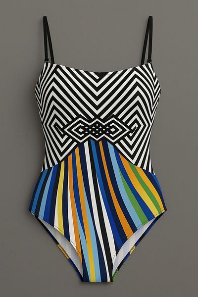 Pierre Cardin New Season 2025 Patterned Soft Strapless Swimsuit
