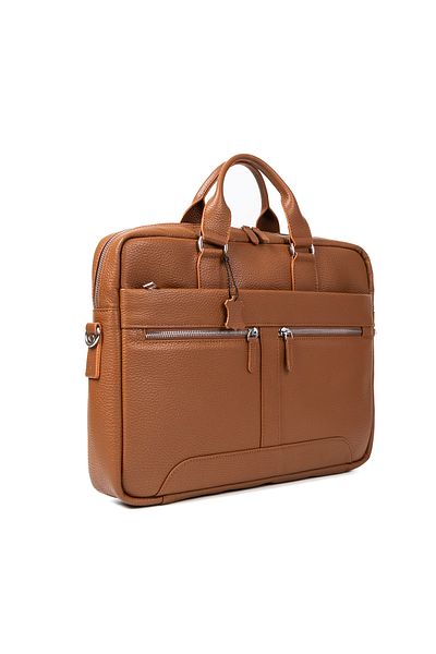 deridense Genuine Leather Unisex Briefcase with Laptop Compartment 15.6" Inch