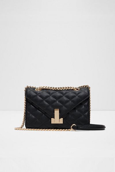 Aldo Chelsy - Women's Medium Chain Strap Metal Closure Black Bag