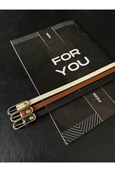 Fiori 3'lü İnce Tokalı Kadın Kemeri