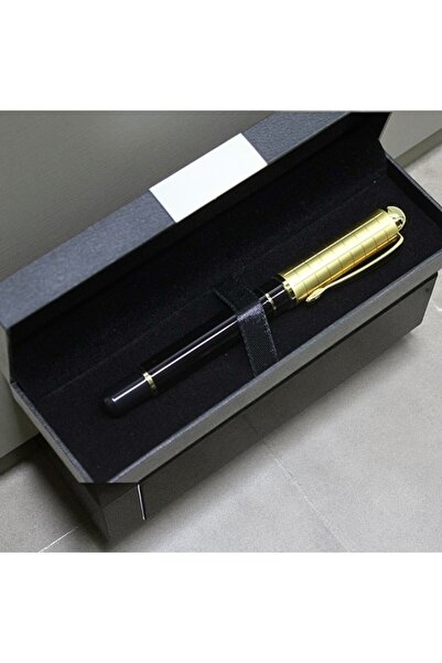 Kuzey Tacı قلم حبر جاف فاخر ذو غطاء ذهبي اللون وجسم أسود - تصميم خاص لكبار ال...