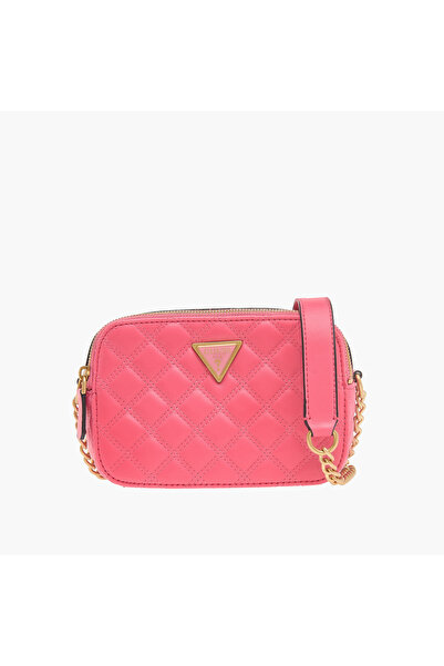 Guess Giully Textured Crossbody Bag with Zip Closure