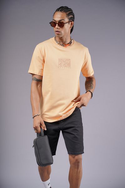 Butik Trend Biz Front Injection Printed Regular Fit T-Shirt