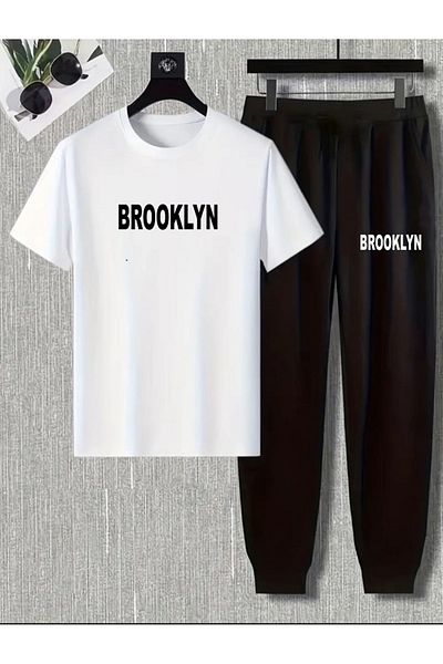 10star Women's Brooklyn Printed Sweatshirt Bottom Top Tracksuit Set