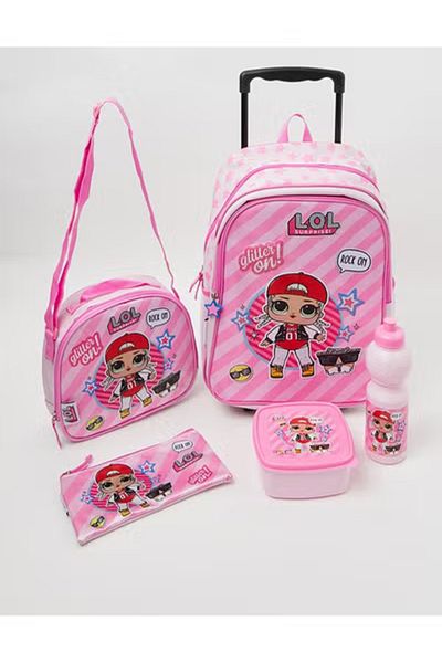 LOL Surpise 45-in-1 18-Inch Trolley School Backpack Set