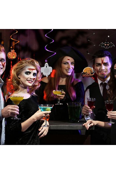 GoldRock Set of 12 Halloween decorations, cardboard/PVC, multicolor
