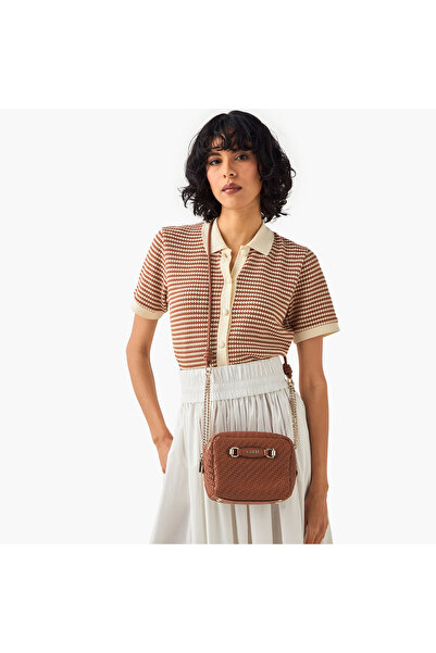 Guess Francy Camera Textured Crossbody Bag with Chain Strap