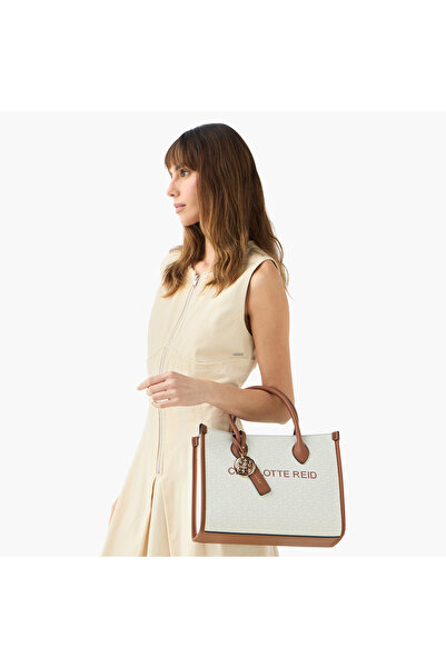 CHARLOTTE Reid Logo Embossed Tote Bag with Double Handle