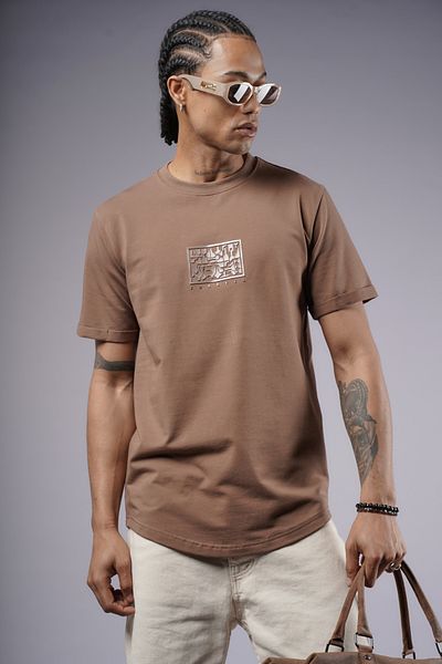 Butik Trend Biz Front Injection Printed Regular Fit T-Shirt