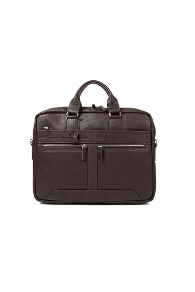 deridense Genuine Leather Unisex Briefcase with Laptop Compartment 15.6" Inch