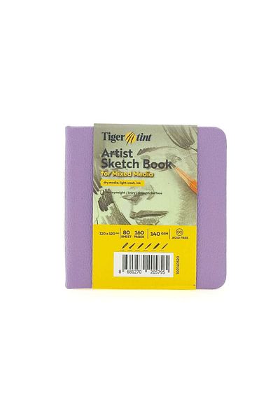 Tigertint Hard Cover Sketchbook 140 g 12X12 cm 80 Sheets Lilac 100140520