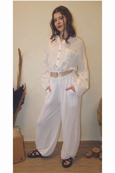 ARİNNASİDE Muslin Cuffed Trousers