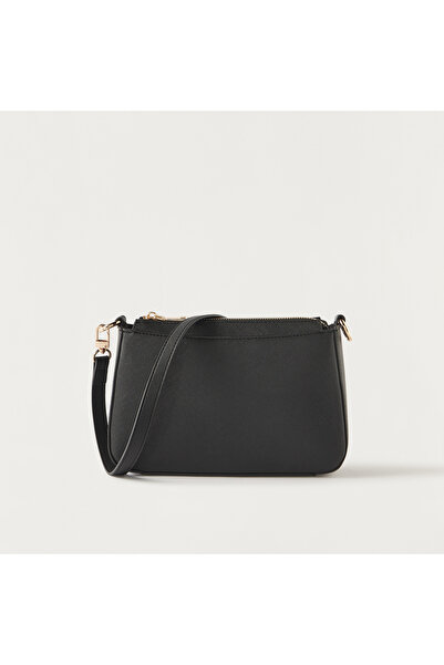 SASHA Solid Crossbody Bag with Detachable Strap and Zip Closure