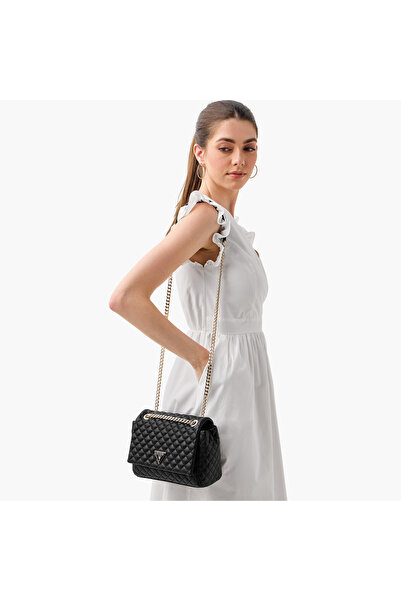 Guess Cresidia Quilted Crossbody Bag with Chain Strap