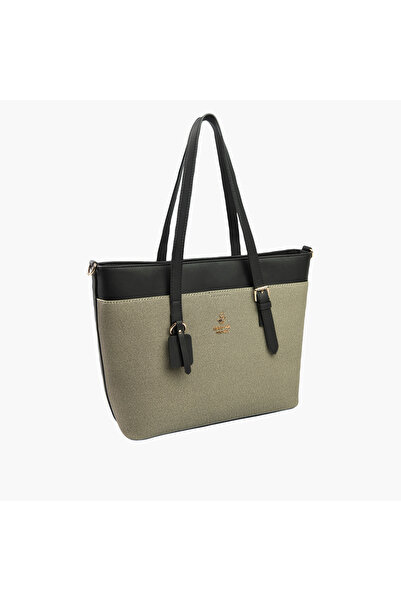 Beverly Hills Polo Club حقيبة توت بتفاصيل مشبك ومقبض مزدوج