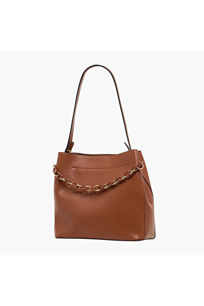 Adore Chain Detail Tote Bag with Zip Closure