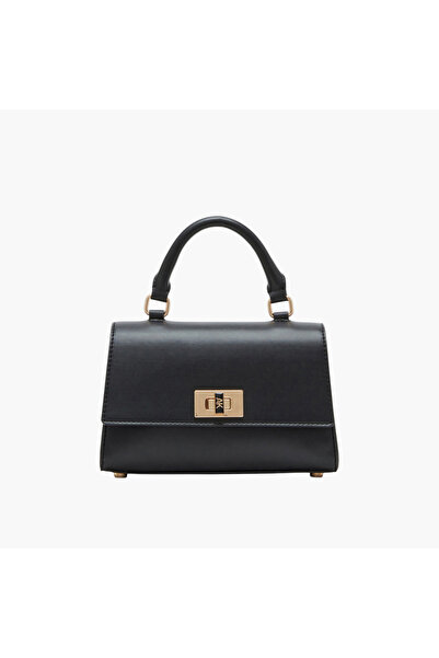 Anne Klein حقيبة كروس بودي صلبة مع قفل قابل للفصل وحزام قابل للفصل