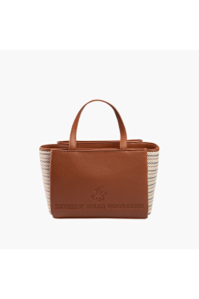 Beverly Hills Polo Club Textured Tote Bag with Double Handles