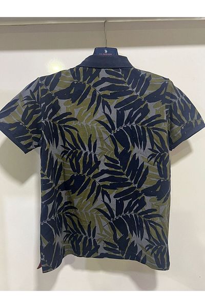 U.S. Polo Assn. U.S. Polo Assn. Polo Neck Leaf Pattern T-Shirt