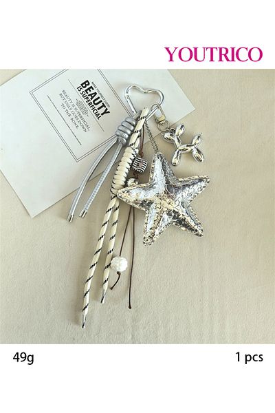 Youtrico Leather Star Dopamine Color Bag Charm, Keychain, Gift Accessory