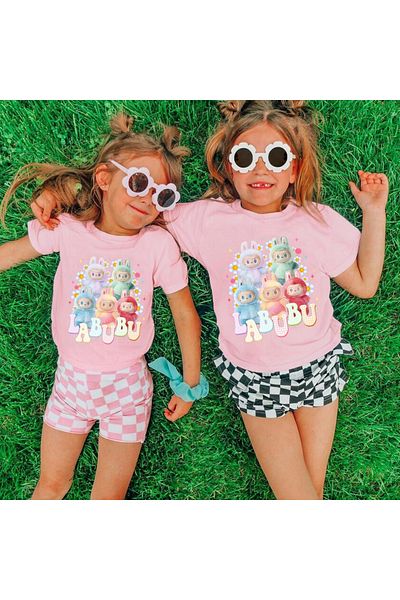 aynewmoda Cartoon Printed Short Sleeve Round Neck T-Shirt